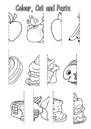 Food Cut and Paste Worksheets