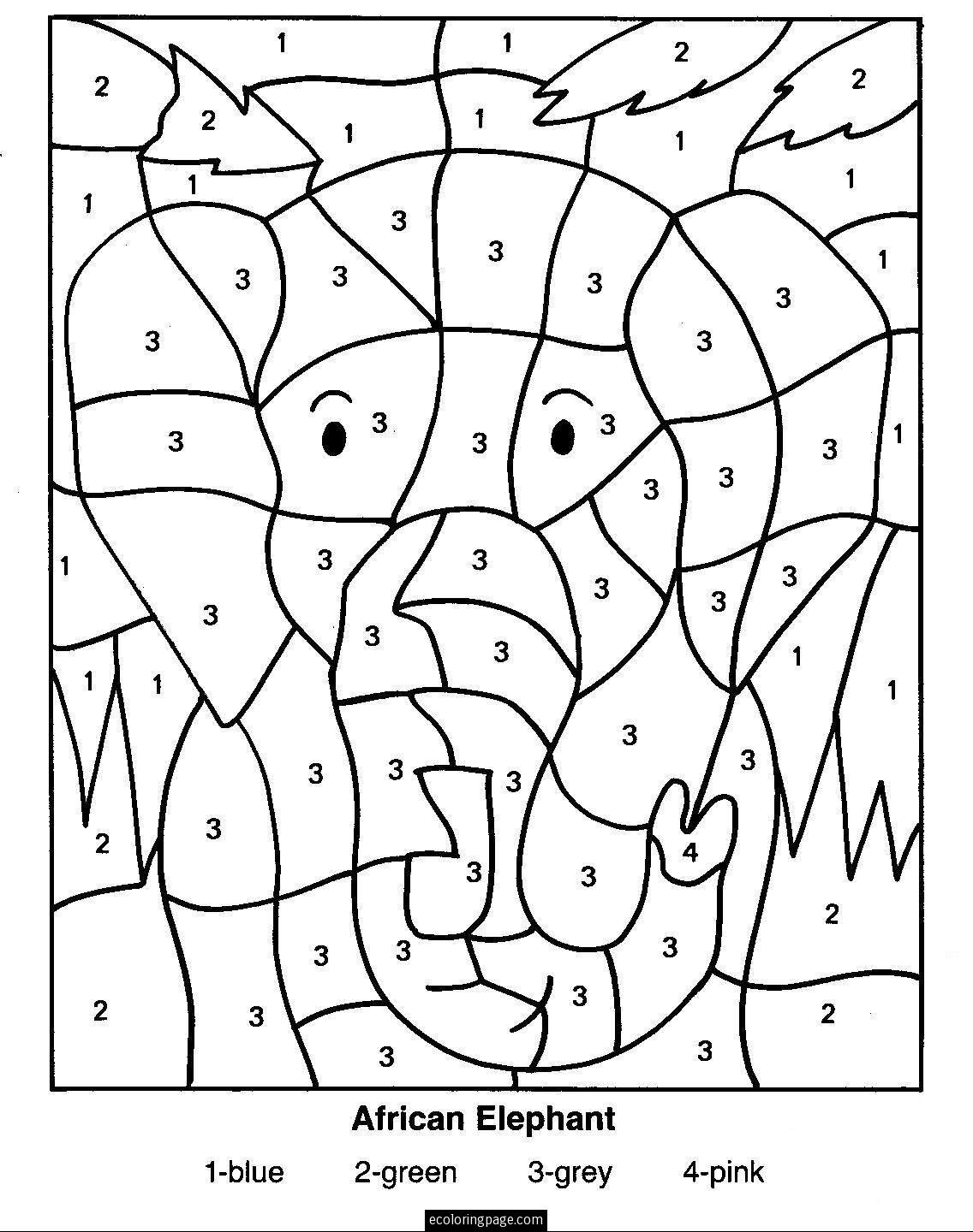 Printable Color by Number Coloring Pages