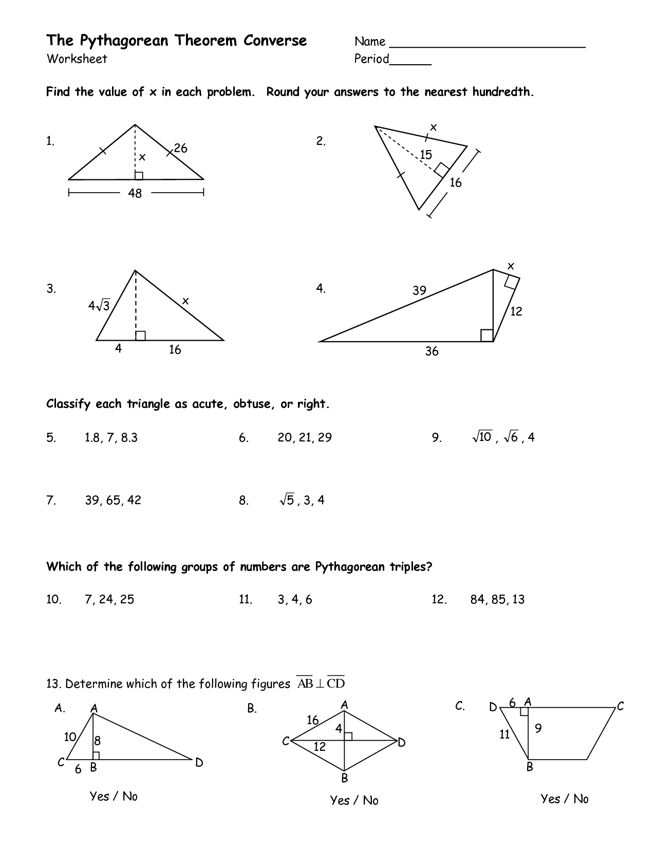 pythagorean theorem coloring activity pages - photo #6