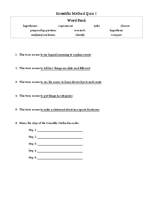 Scientific Method Practice Worksheet