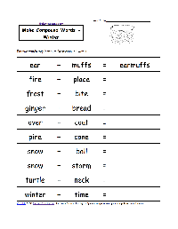 Make Winter Compound Words Worksheet