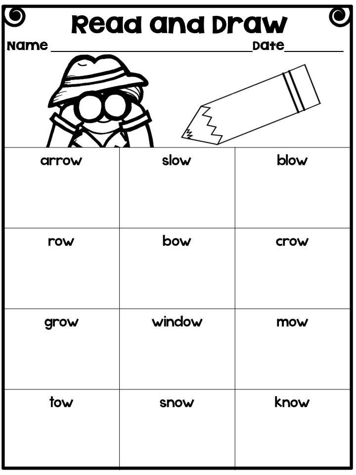 Vowel Team Oa and Ow Worksheet