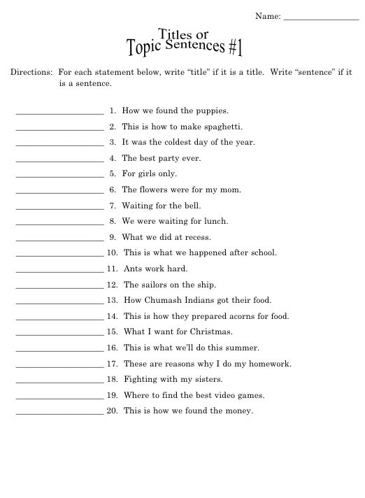 Grade Five English Worksheets