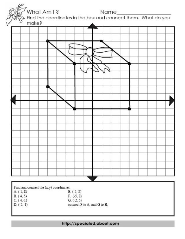 Christmas Coordinate Graph Worksheets