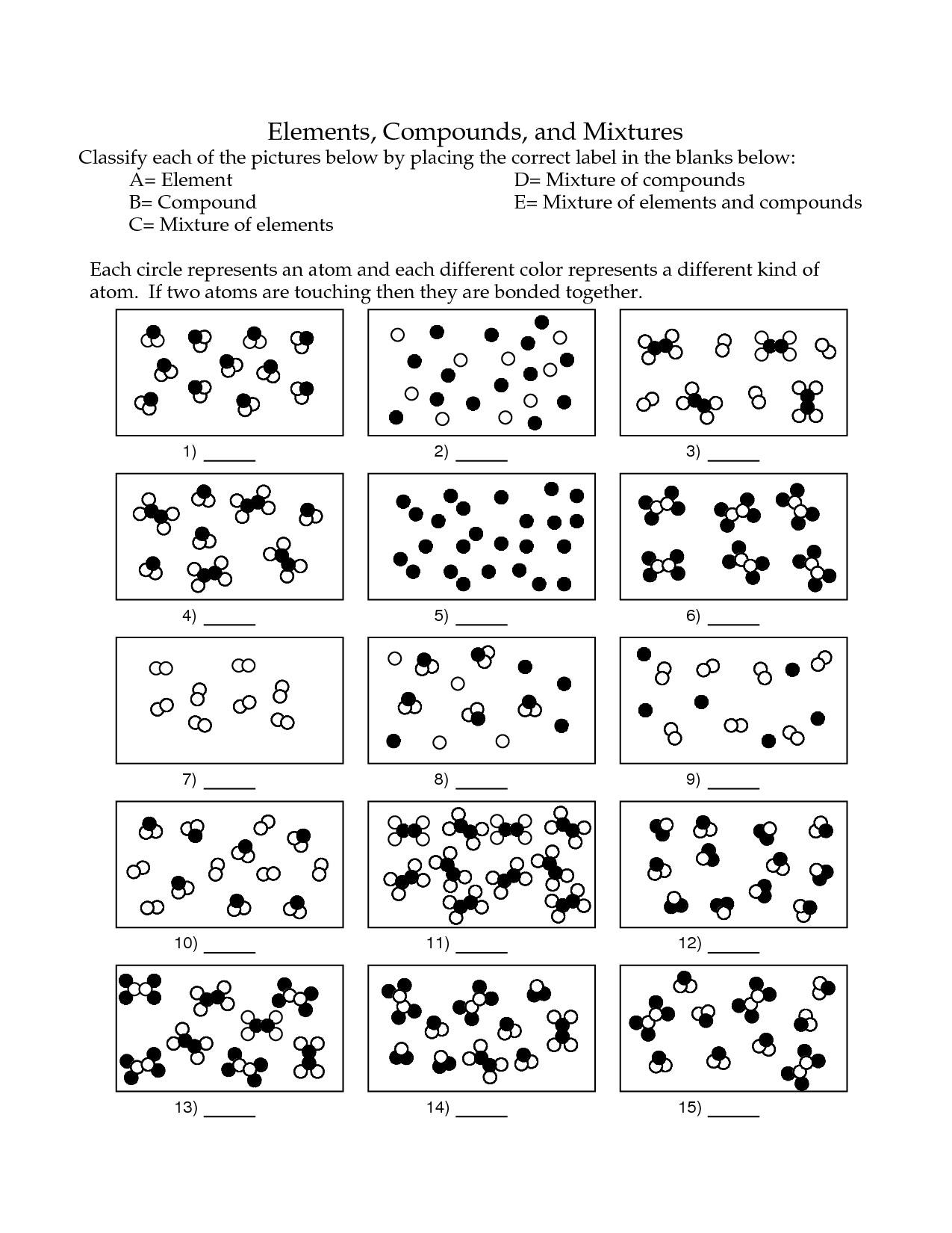 17 Best Images of Elements Compounds And Mixtures Worksheet Answer Key