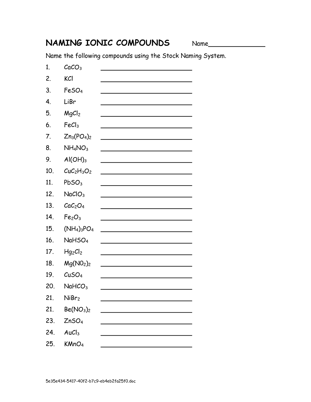 10 Best Images of Binary Ionic Compounds Worksheet - Naming Binary
