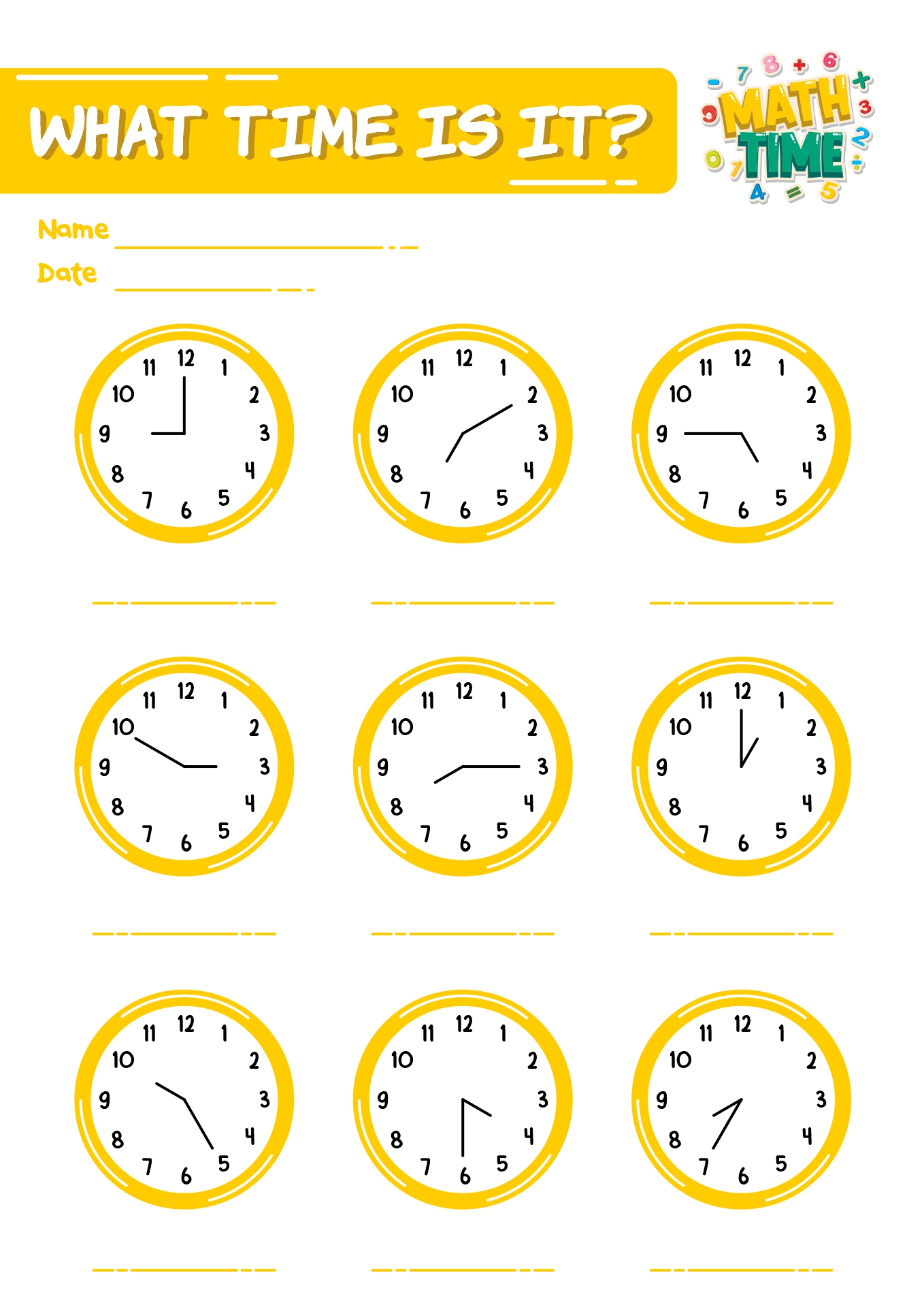 Telling Time Worksheet 1st Grade