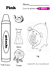 Color Pink Coloring Pages Worksheets