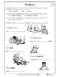 Prefixes and Suffixes Worksheets for 3rd Grade