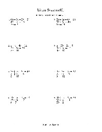 Systems of Linear Equations Worksheets