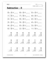 Timed Math Drills Subtraction