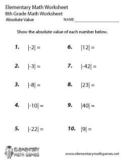 8 Best Images of Absolute Value Worksheets 6th Grade Answers - Absolute