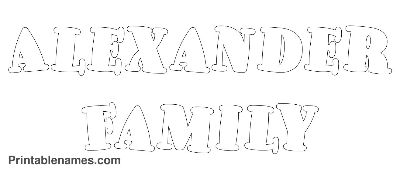 Alexander Name Coloring Pages Printable