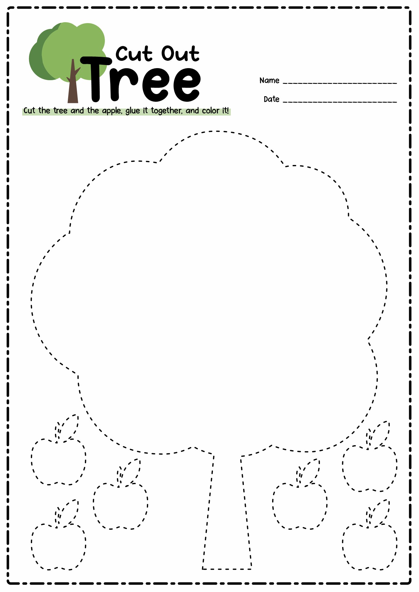 13 Best Images of Preschool Worksheets Cutting Practice Tree - Cut Out