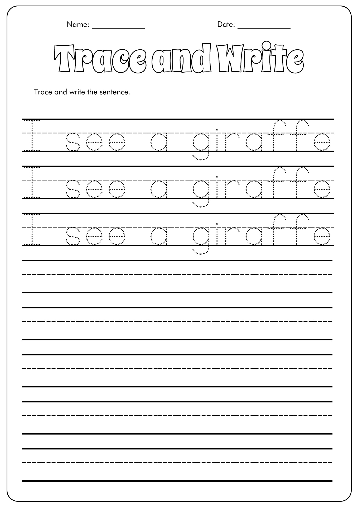 14 Best Images of Practice Writing Words Worksheets - Kindergarten