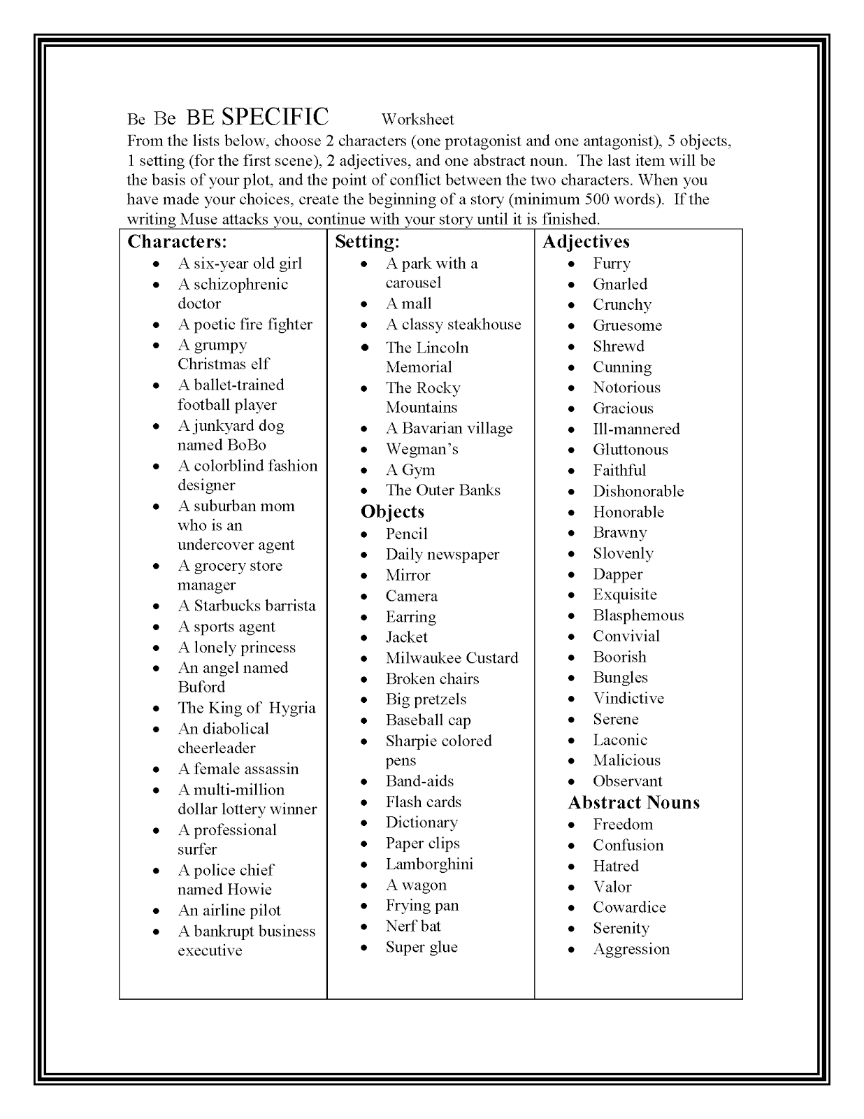 17 Best Images Of Middle School Writing Process Worksheets Creative Writing Worksheets Middle