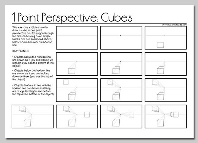 One Point Perspective Worksheets