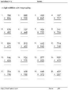 Printable Addition Worksheets 2nd Grade Math