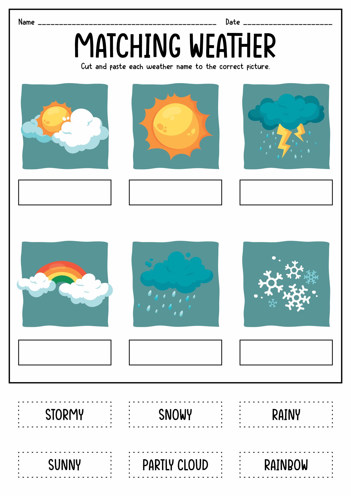 13 Best Images Of Weather Matching Worksheet Printable Weather