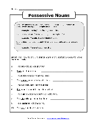 Free Possessive Nouns Worksheets