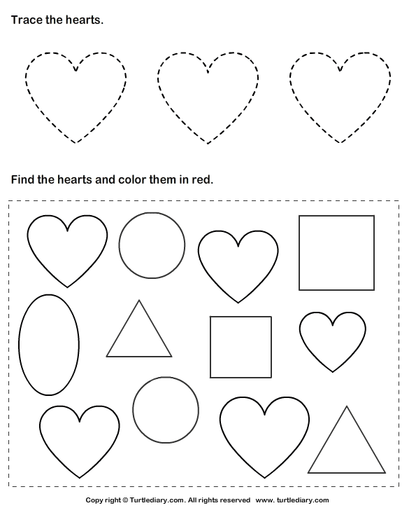 Trace and Color Shapes Worksheet