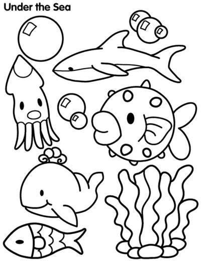 Under the Sea Creatures Coloring Pages