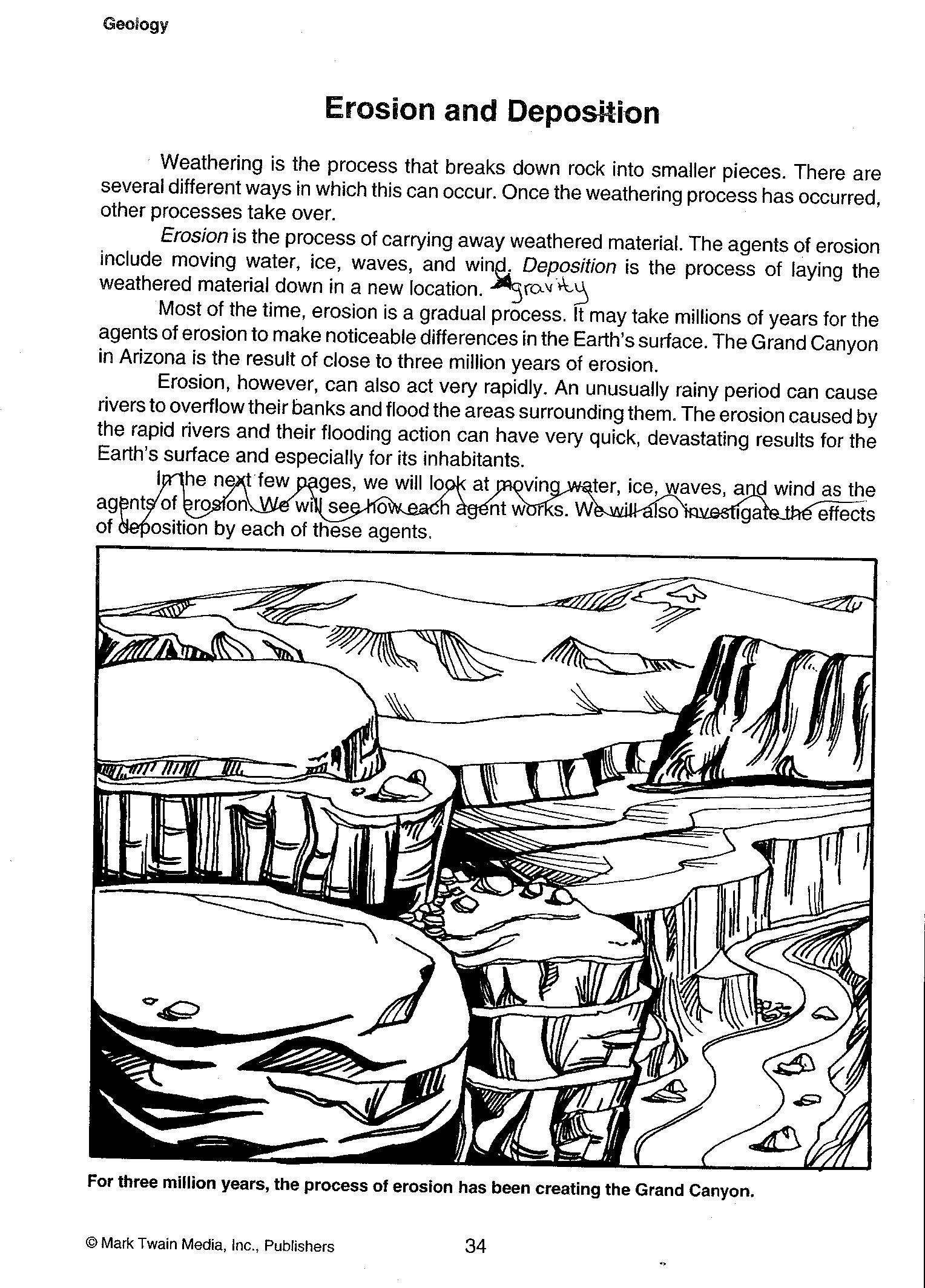 6 Best Images of Weathering Erosion Worksheets Grade 4 - Weathering and