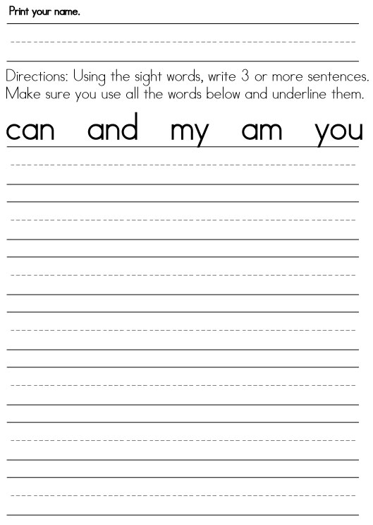 16 Images of Writing Worksheets For 1st Graders