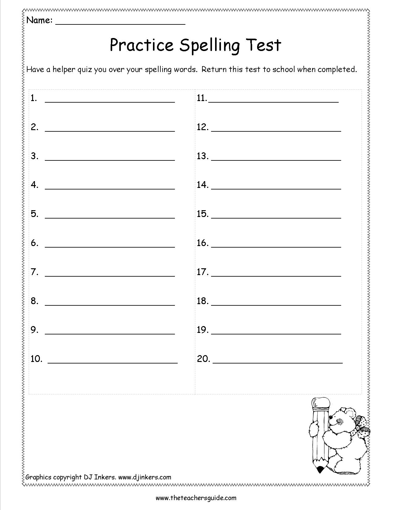 Printable 3Rd Grade Spelling Words