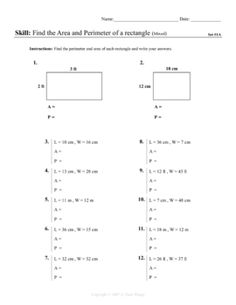 Area and Perimeter Worksheet for 5th Grade Answer Key