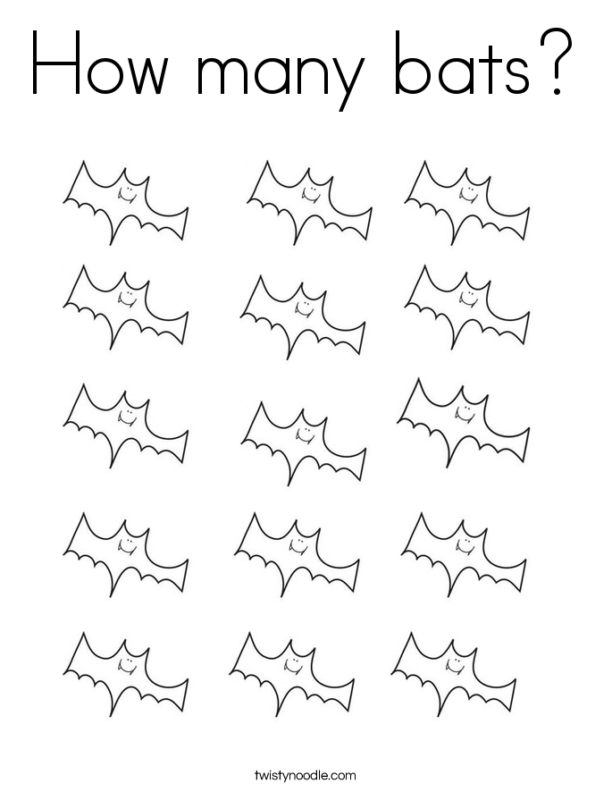 Bat Coloring Page Worksheets