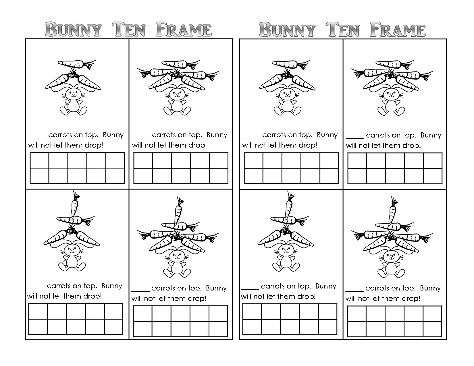 Printable Ten Frame Worksheets