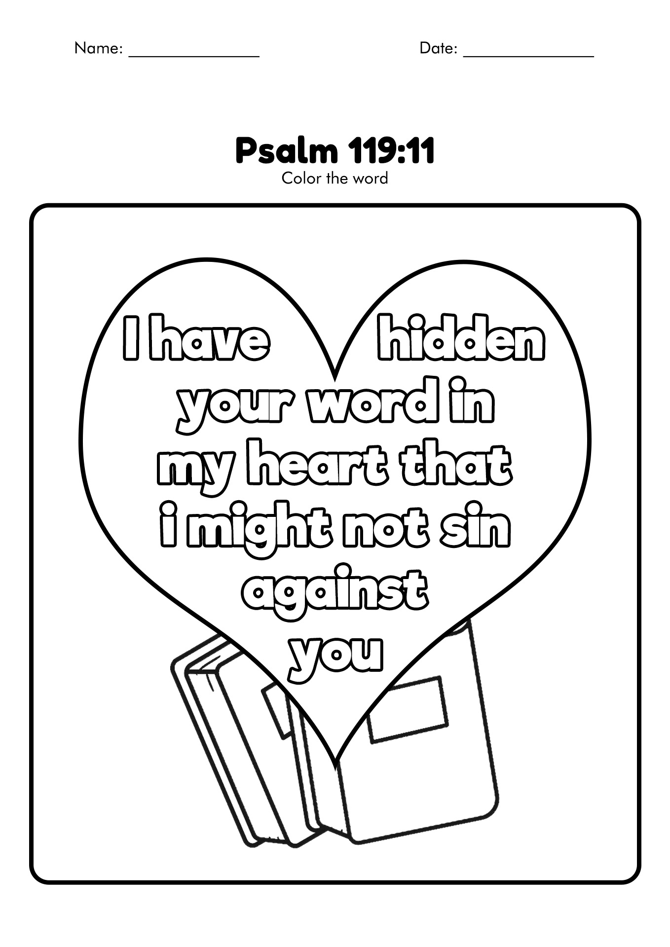 Psalm 119 11 Kjv Coloring Page Coloring Pages