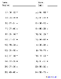 2nd Grade Math Subtraction Worksheets