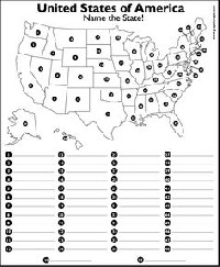Blank Printable United States Map Worksheets