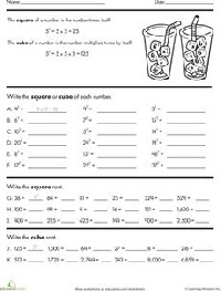 Perfect Square Roots and Cubes Worksheet