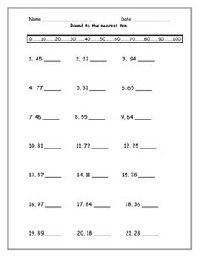 Rounding Number Line Worksheets 3rd Grade