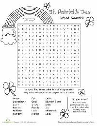 St. Patrick's Day Word Search Worksheets