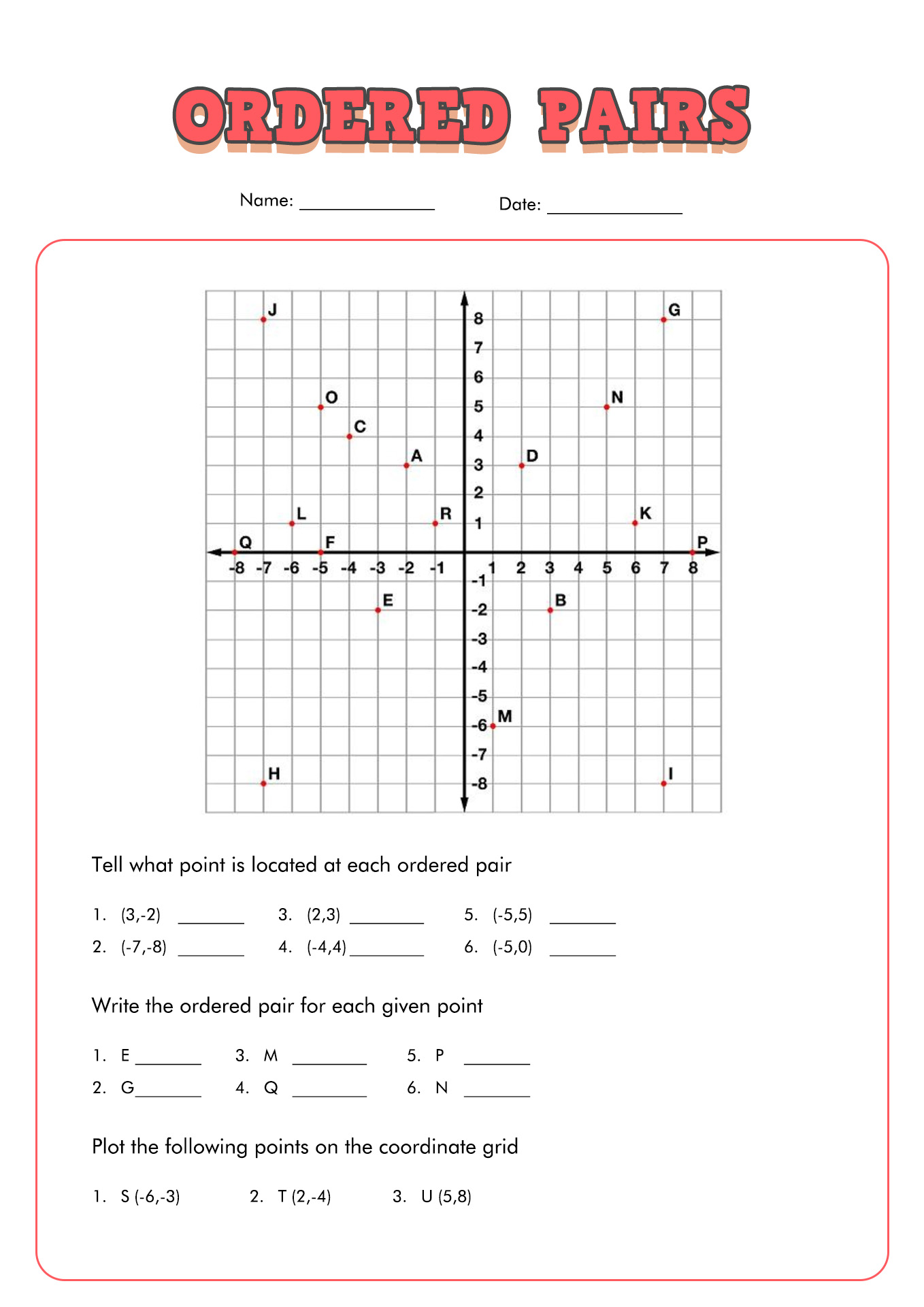 8 Best Images of Blank Coordinate Plane Worksheets  Printable Coordinate Graph Paper 