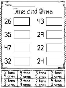 Place Value Tens and Ones Worksheets First Grade