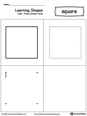 14 Best Images of Square Tracing Worksheet - Preschool Shapes