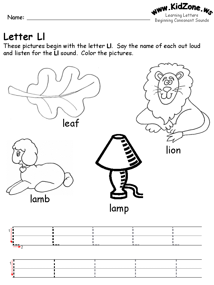 Printable Preschool Worksheets Letter L