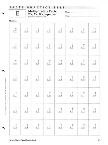 Saxon Math 5th Grade Printable Worksheets