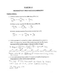 Chemistry Nuclear Decay Worksheet Answers