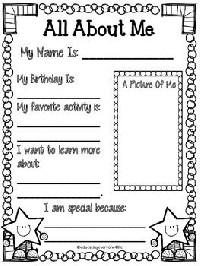 Free Back to School All About Me Activity