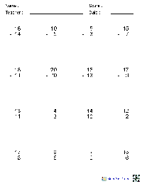 Math and Subtraction Worksheets