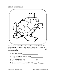 Sea Turtle Reading Comprehension Worksheets