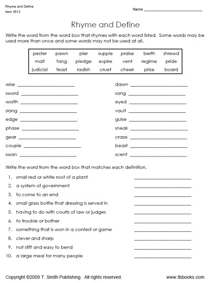 6th Grade English Worksheets with Answers