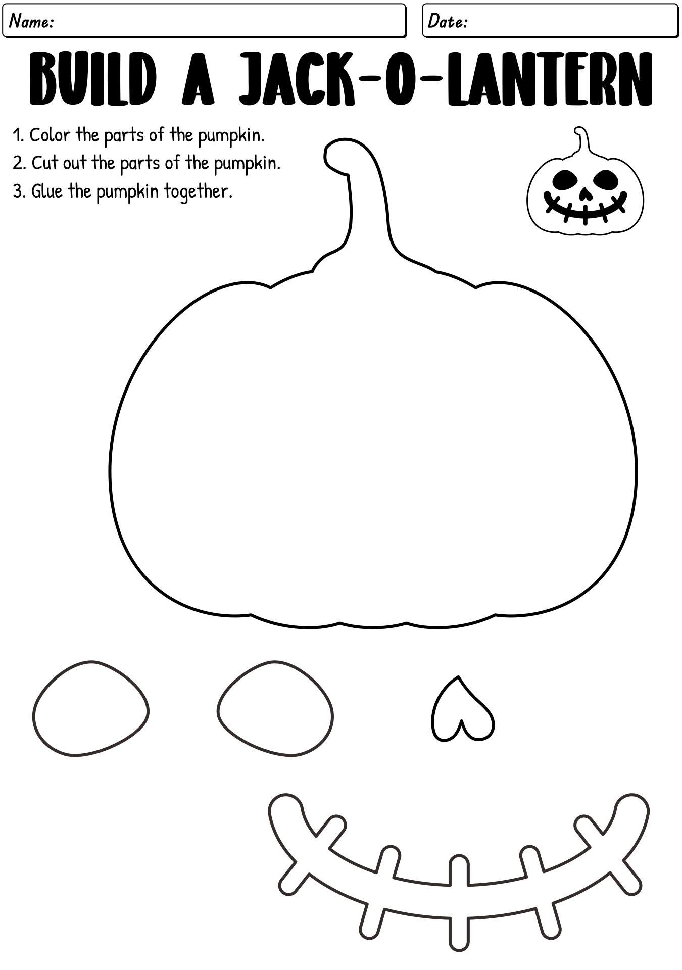 Halloween Cutting Worksheets