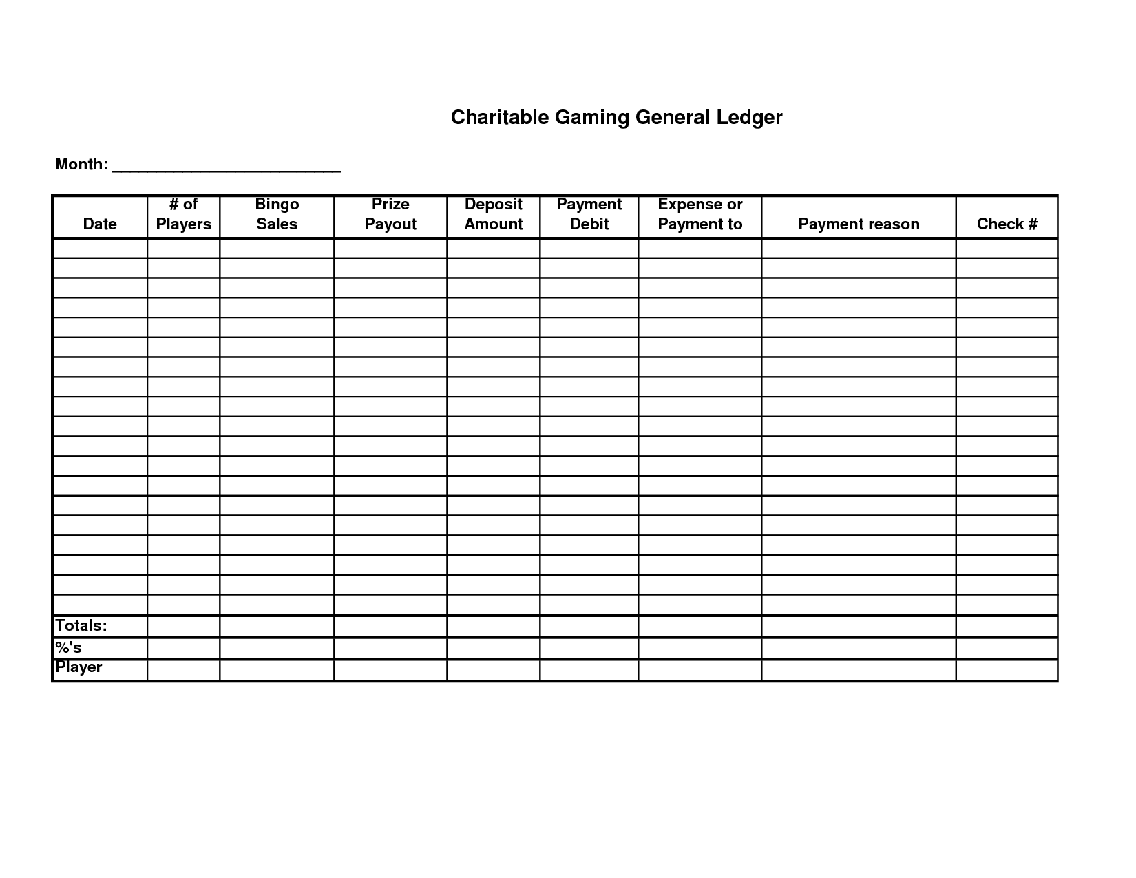 Printable Accounting Ledger Paper Template​: Detailed Login Inside Blank Ledger Template